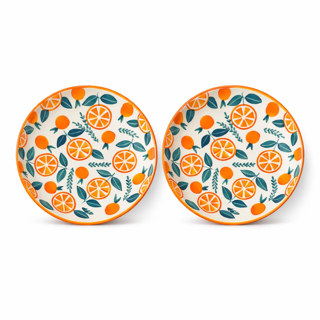 Narangi Orange Ceramic Plate Sets (7.5 inches)