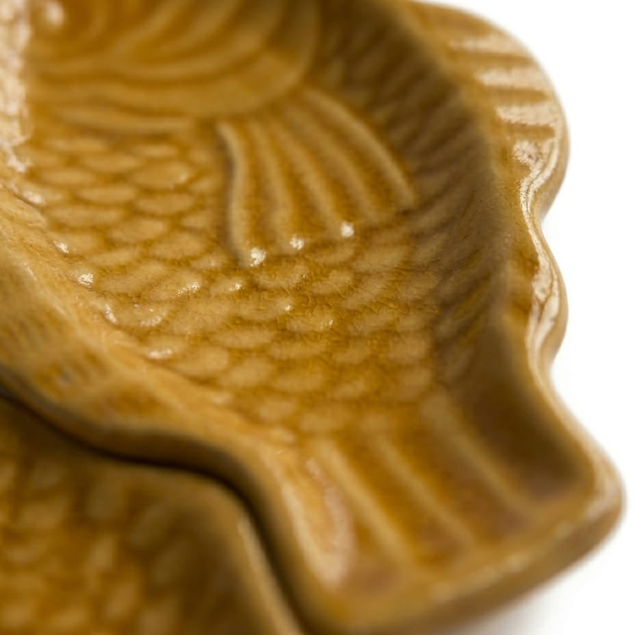Goldy Ceramic Stoneware Fish Platters - Set of 2