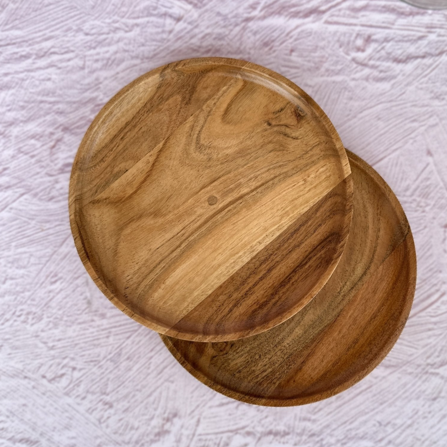 Acacia Wood Side Plates Set of 2