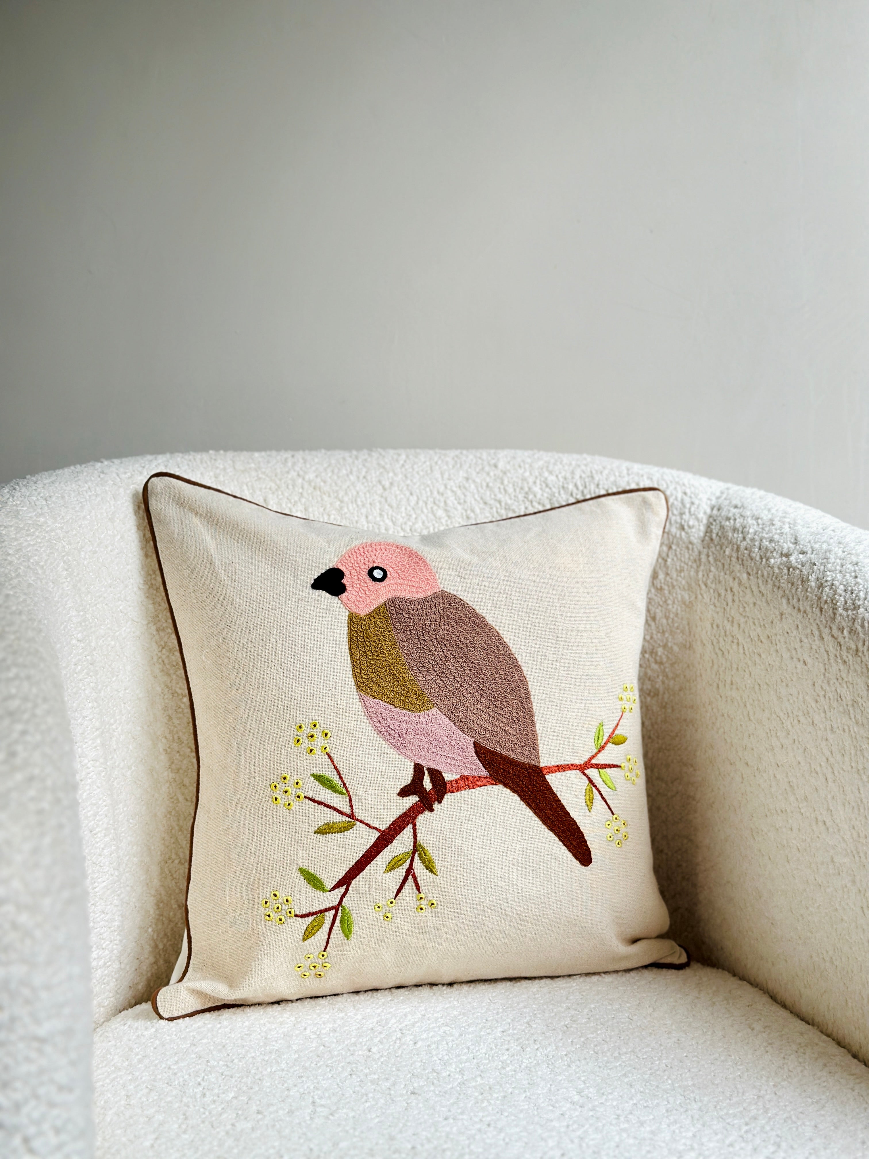 bird cushion cover cotton nurture india