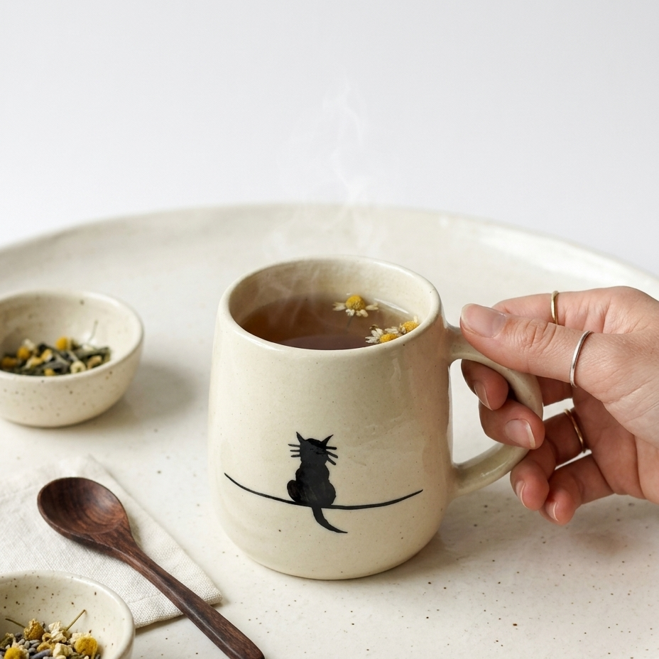 Black Cat Ceramic Mug (250ml)