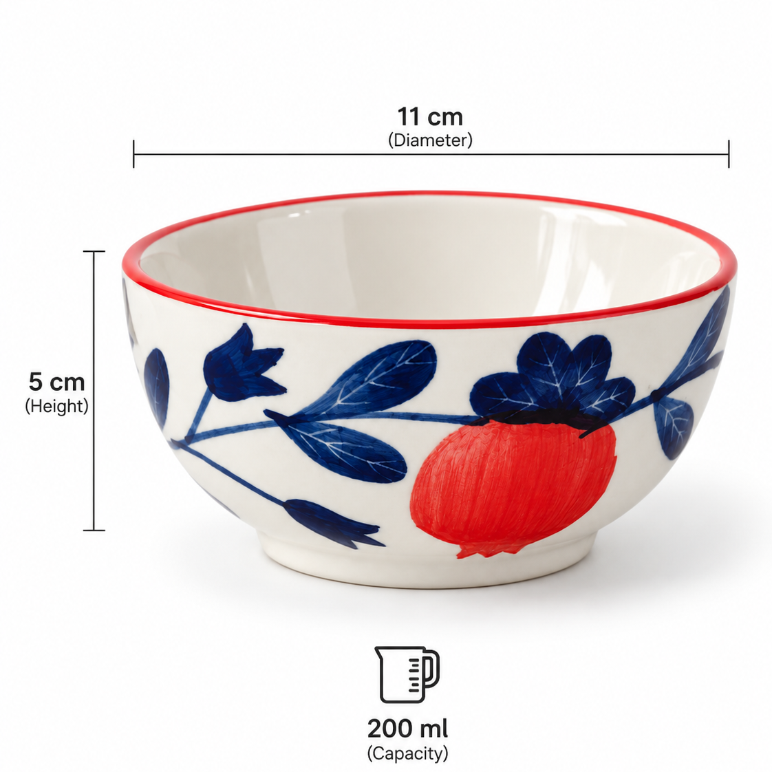 Multipurpose Anaar Bazaar Ceramic Prep & Dip Bowl