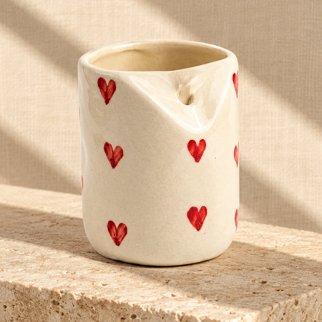 Red Heart Ceramic Glass (Without Straw )