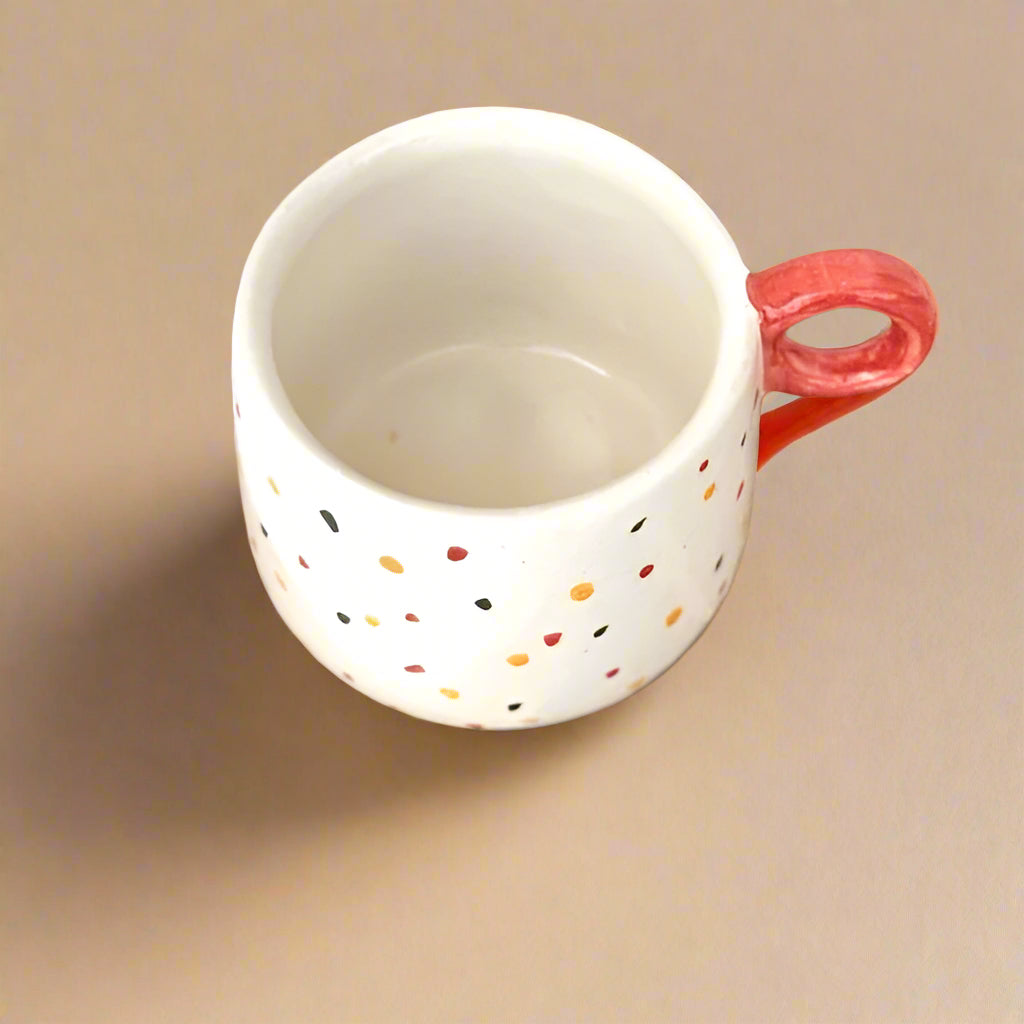 Colourful Dots Ceramic Coffee Cup - 300ml - Nurture India