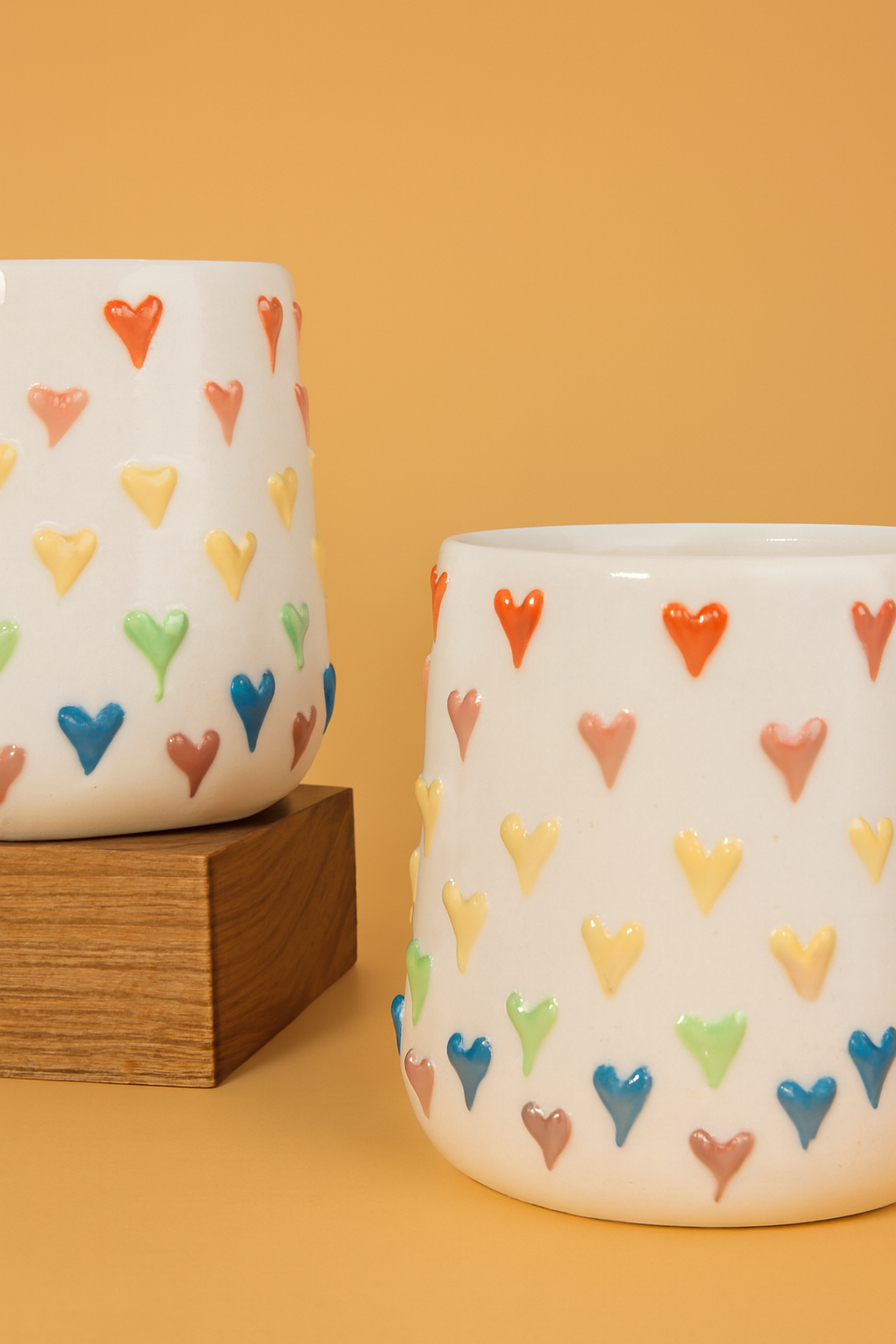 Embossed Rainbow Heart Mug