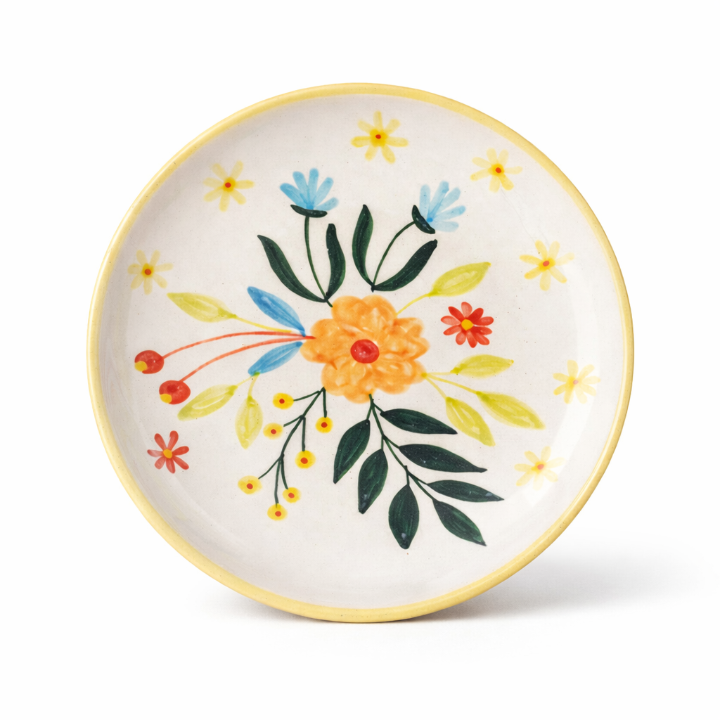 Floral Extravaganza Ceramic Plate Sets (7.5 inches)