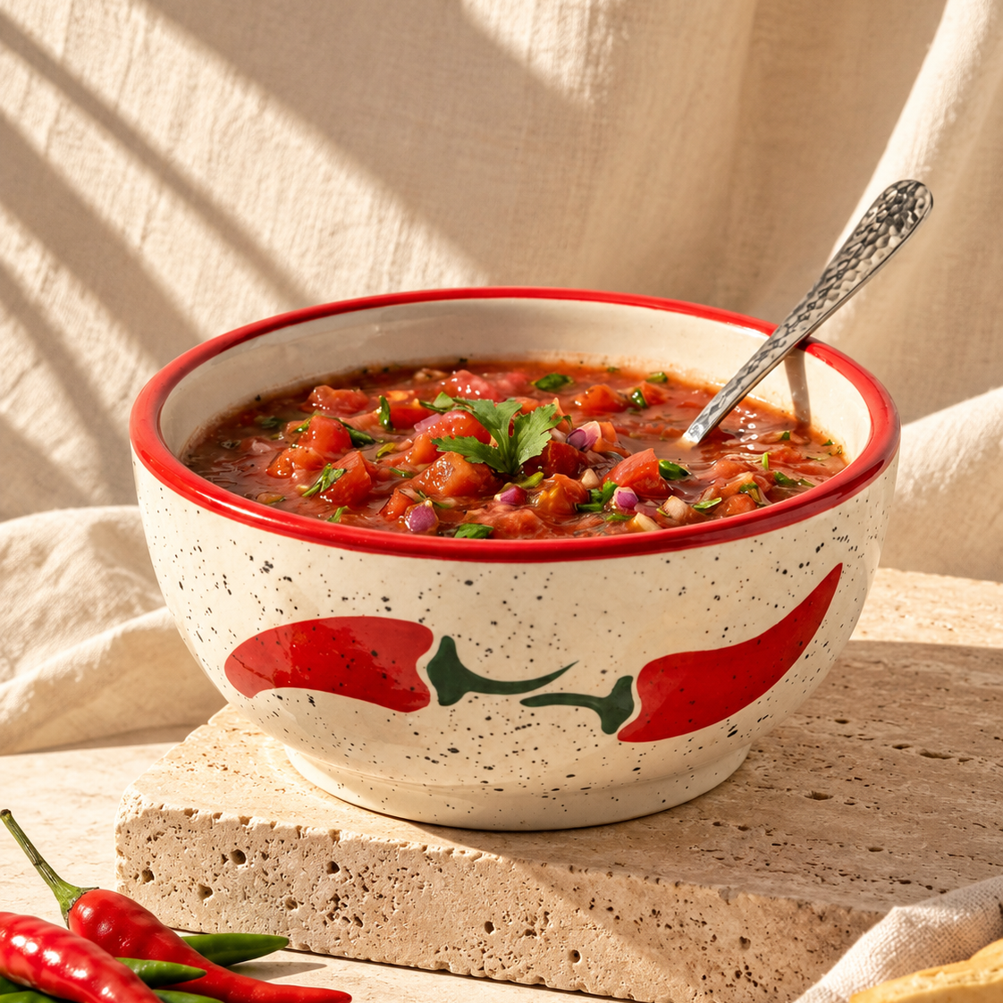 Multipurpose Keep It Spicy Ceramic Prep & Dip Bowl