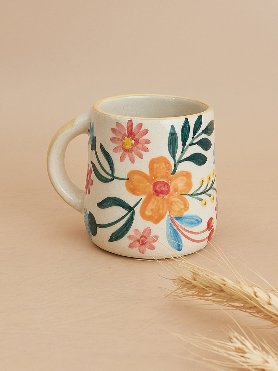 floral handpainted mug