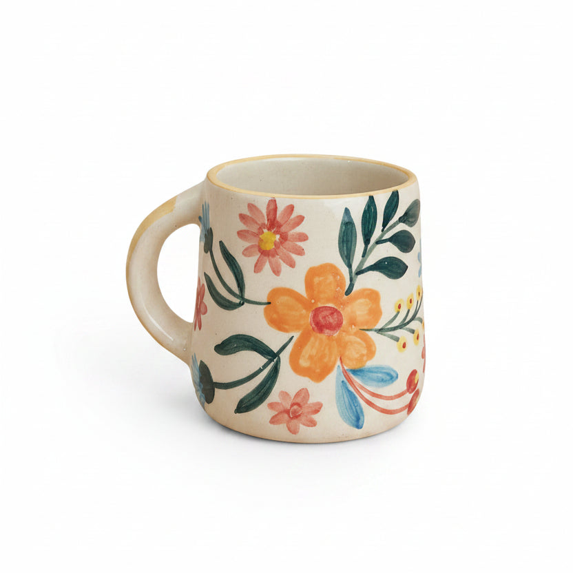 floral handpainted mug