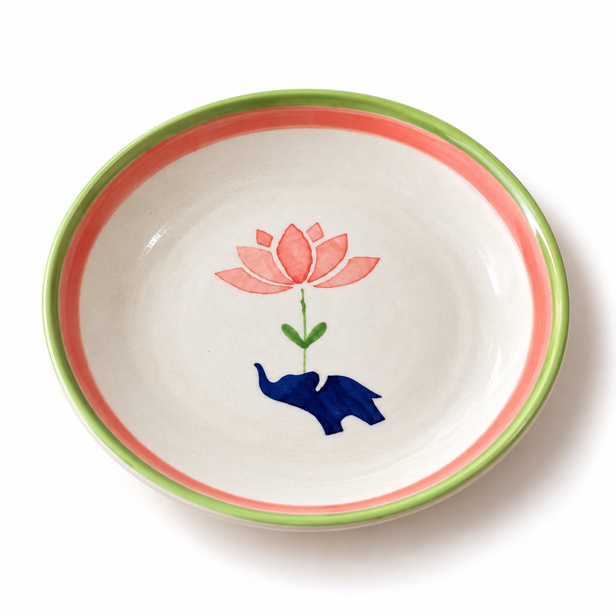 Lucky Lotus Handpainted Ceramic Plate (7.5 inches)
