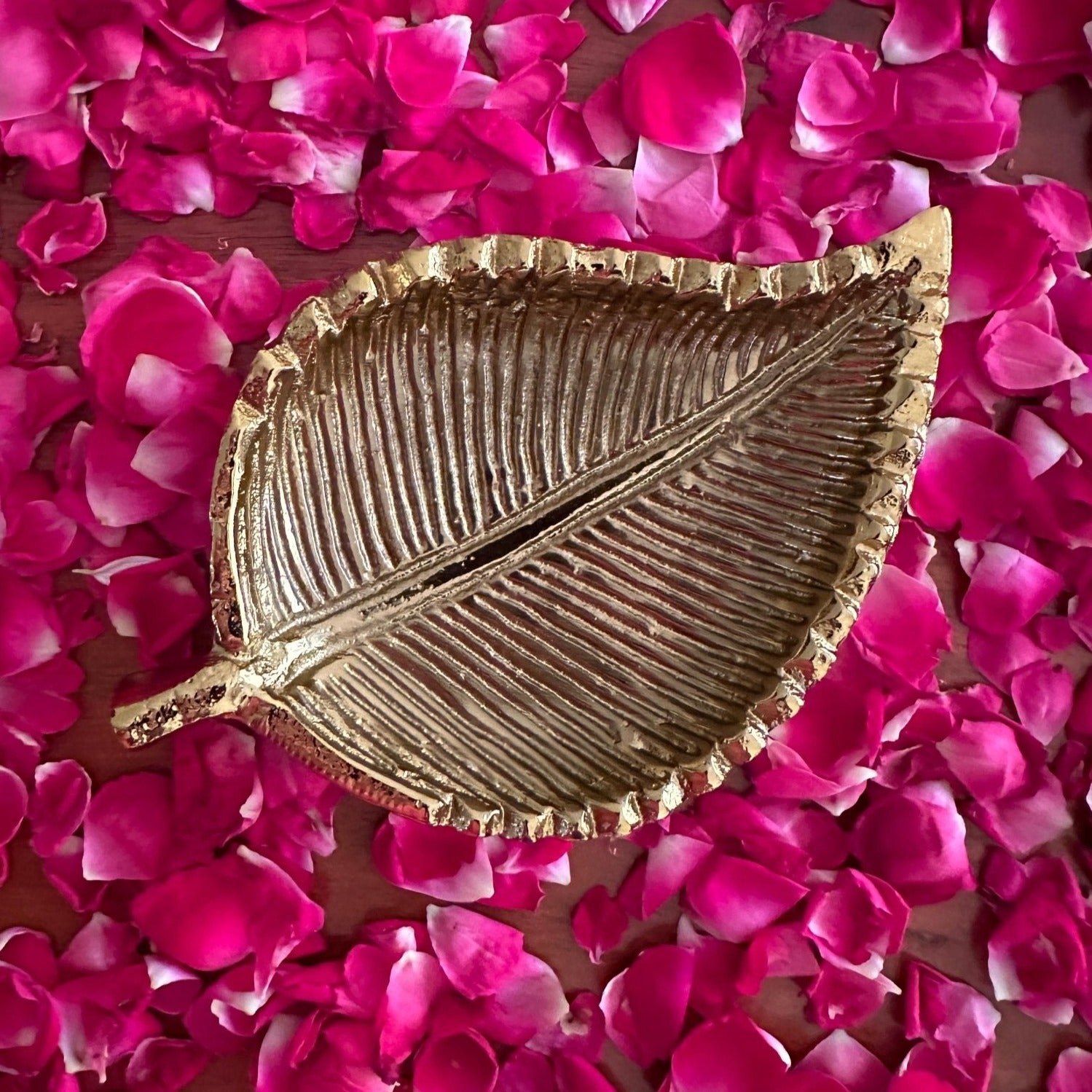 Gold Beetle Leaf Inspired Decorative Plate - Small - Nurture India
