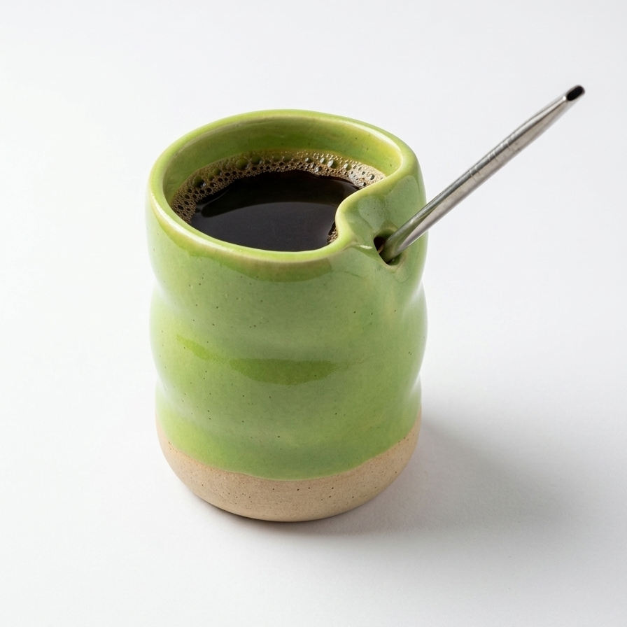 Green Ceramic Glass without Straw