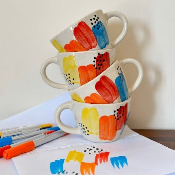 Handmade Ceramic Splatter of Paint Mug - 230ml Capacity - Nurture India