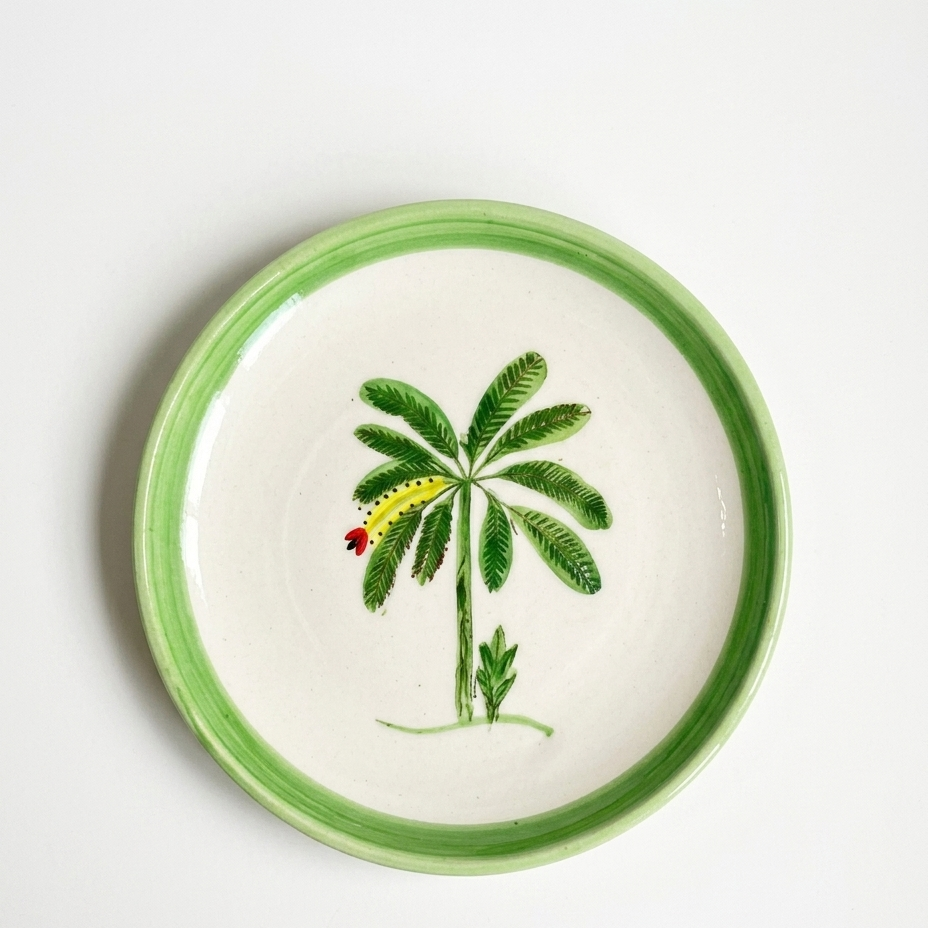 Banana Bloom Handpainted Ceramic Quarter Plate (7.5 inches)