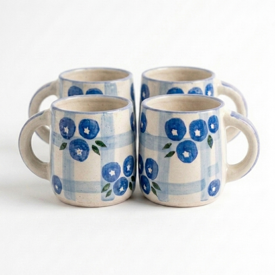 Blueberry Ceramic Coffee Mug (300 ml)