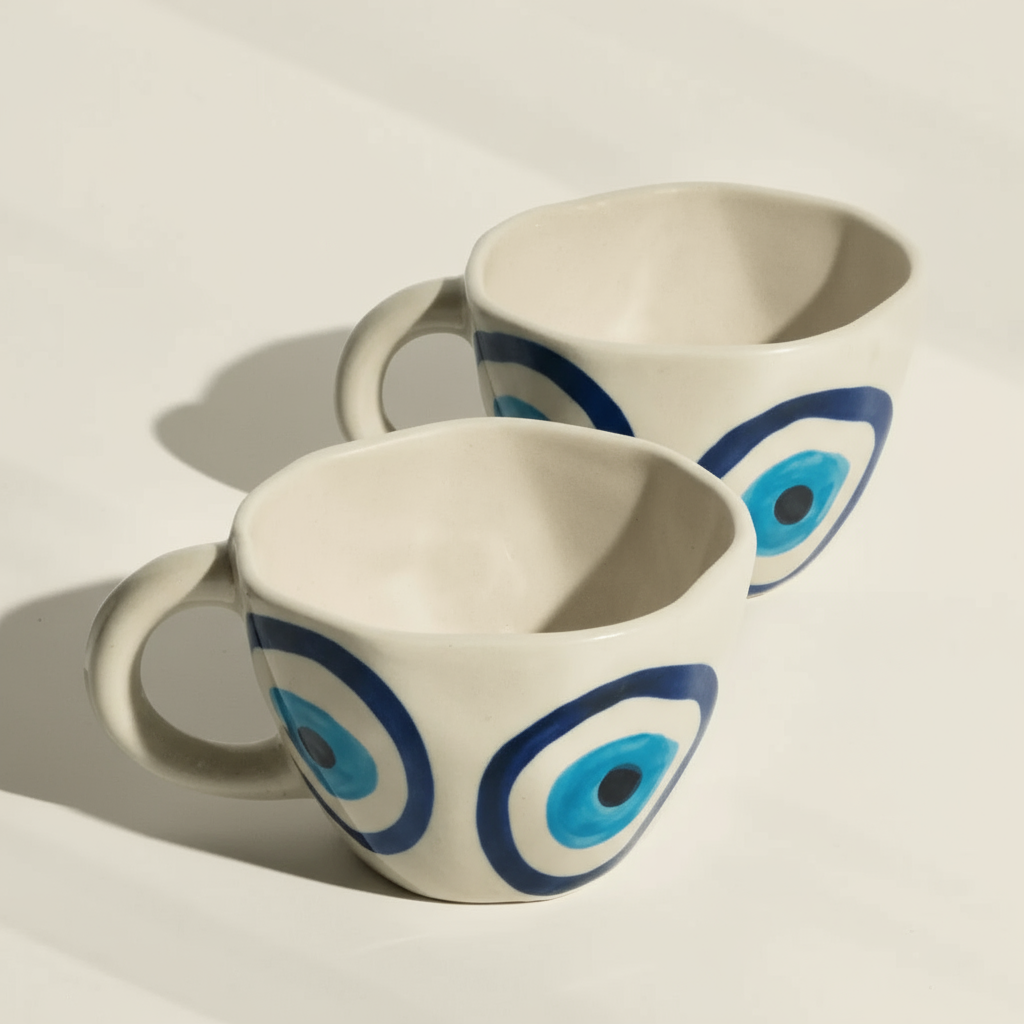 Evil Eye Espresso Ceramic Mugs (300ml)