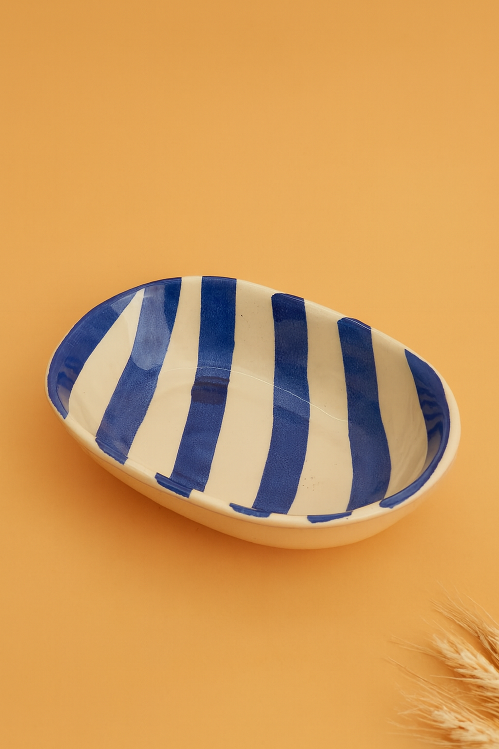 Dark Blue Stripe Ceramic set of 3