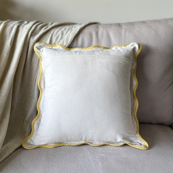 Lavender Scallop Cushion Cover - Soft & Durable 16x16 - Nurture India