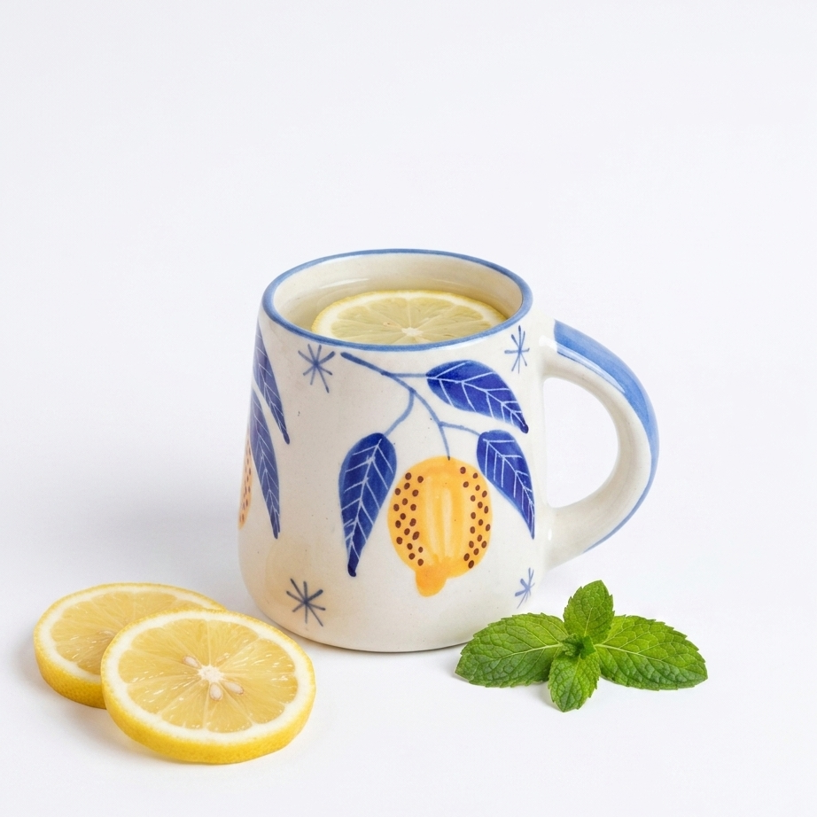 Lemon Leafy Ceramic Coffee Mug (300 ml)