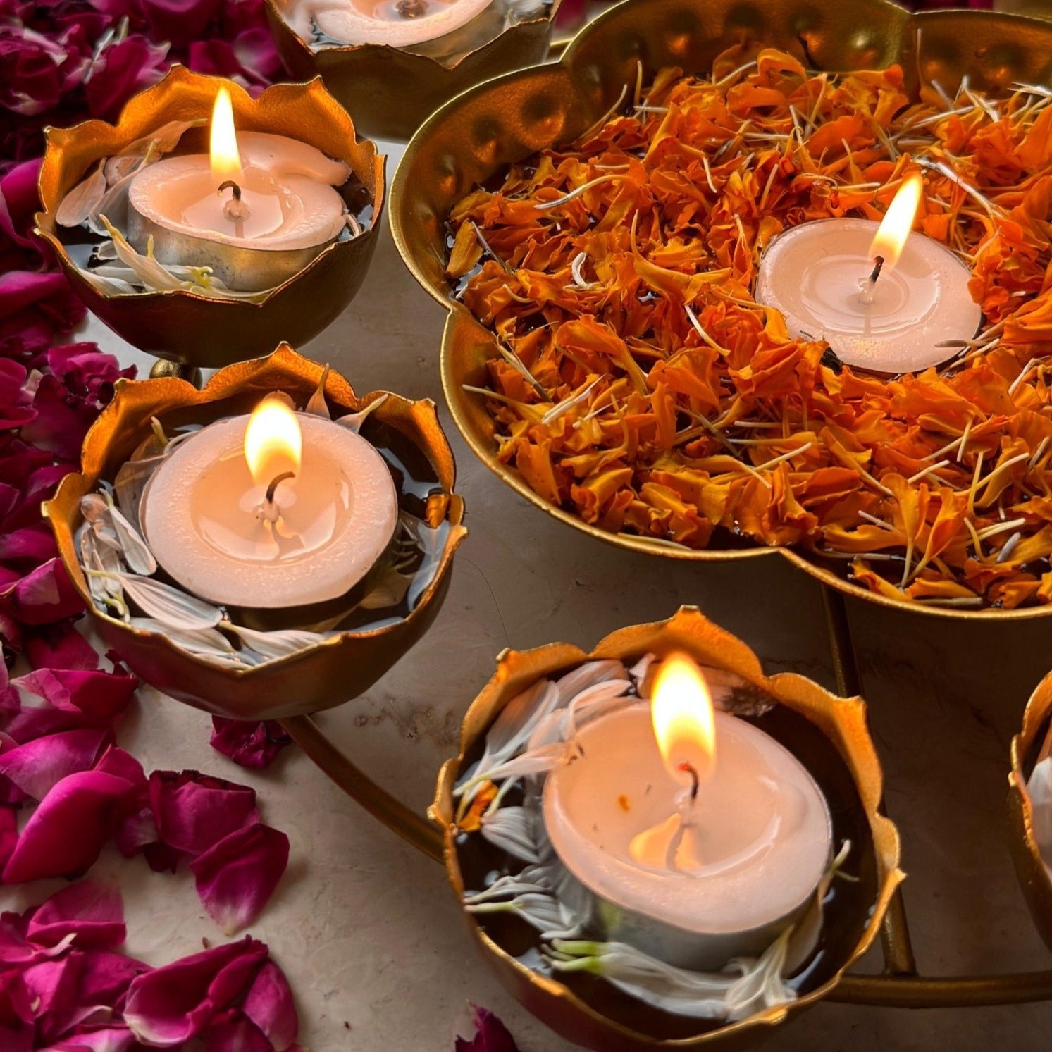 Metal Urli - Floral Decorative - Nurture India