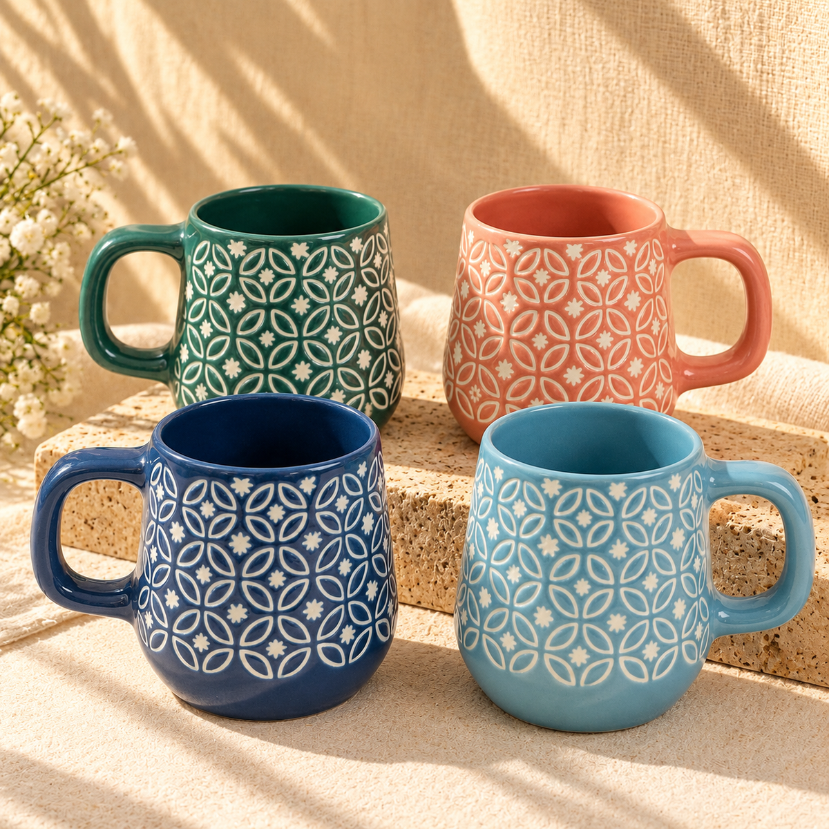 Mughal Inspired Jaal Mug Set of 4
