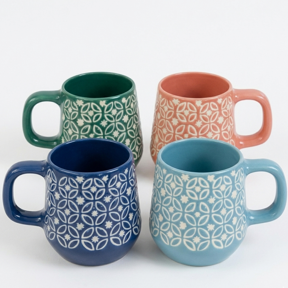 Mughal Inspired Jaal Mug Set of 4