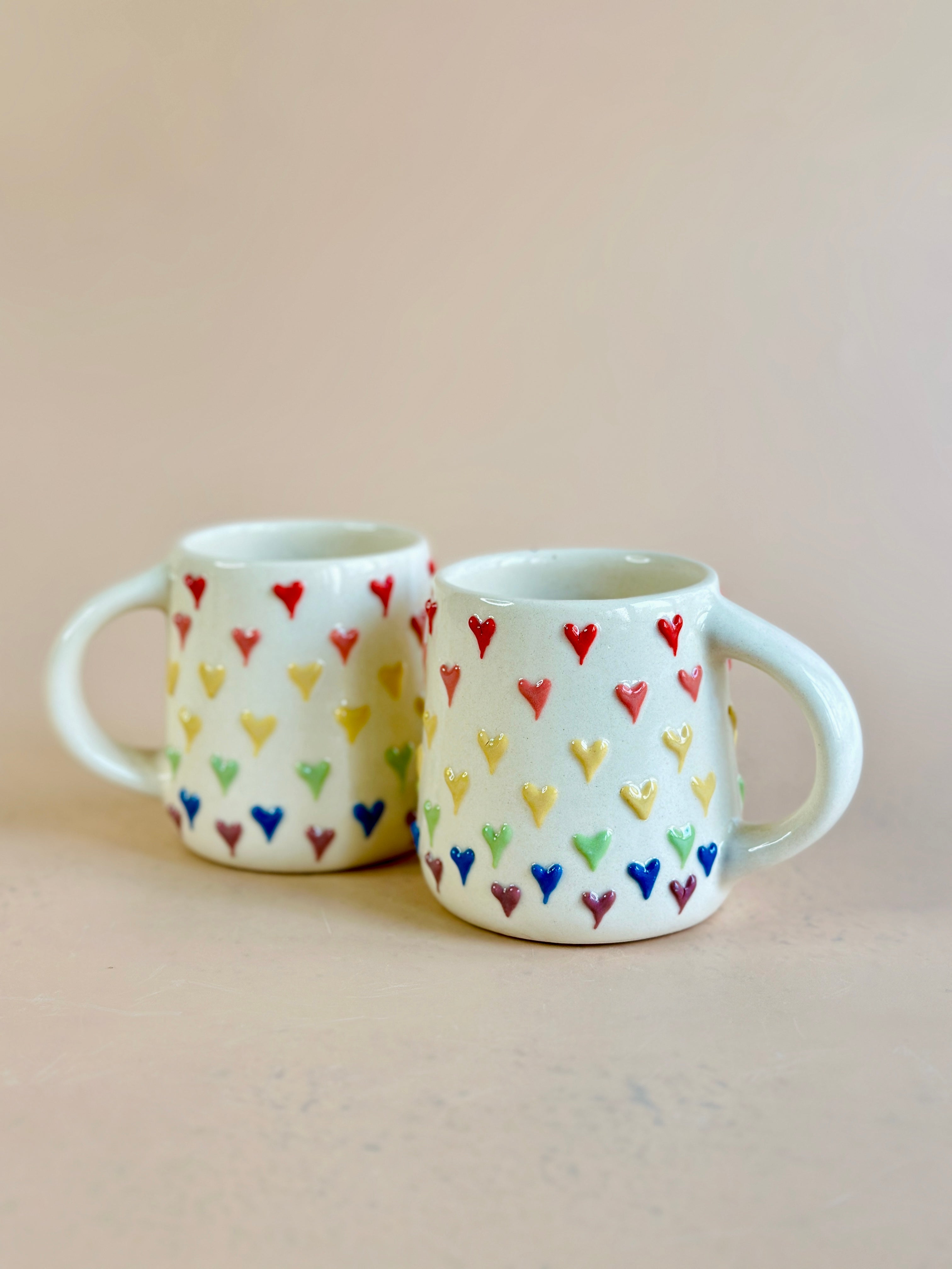 multiocolour heart ceramic mug nurtureindia