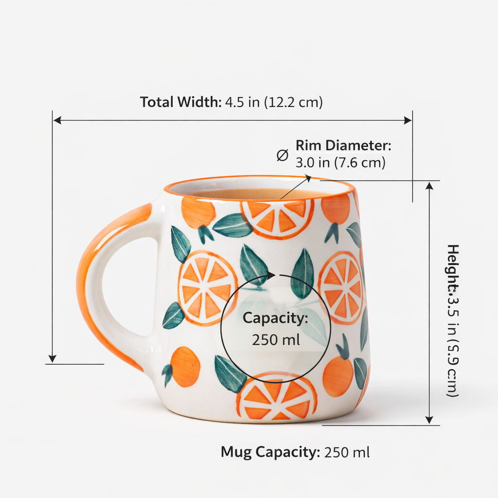 Narangi Orange Ceramic Cup (250ml)