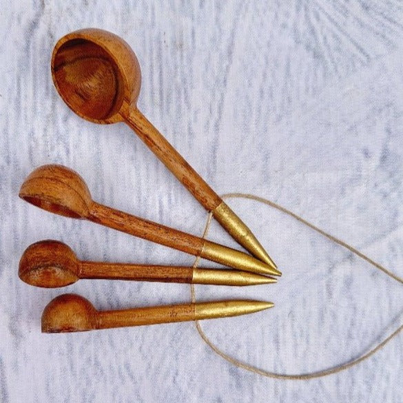 Neem Wood Measuring Spoon Set - 4 - Nurture India