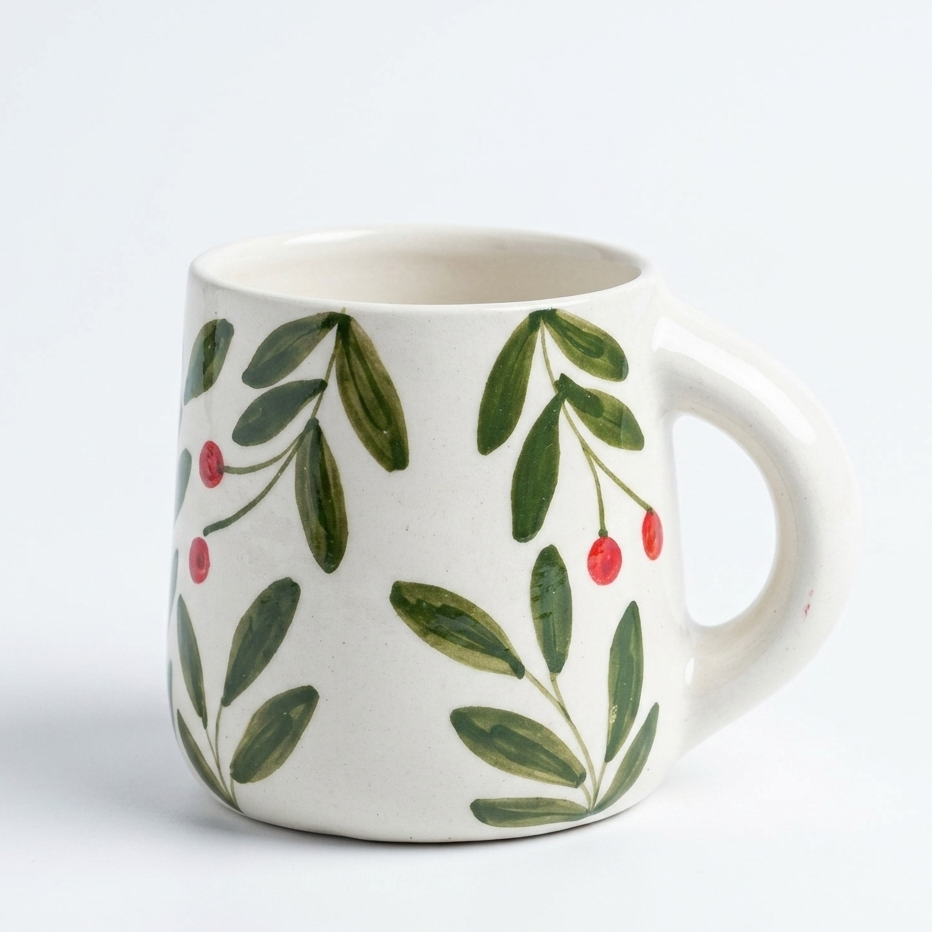 Olive Leaf Ceramic Mug (300ml)