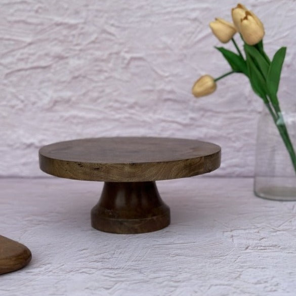 Rustic Wooden Handcrafted Cake Stand - Nurture India