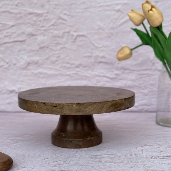 Rustic Wooden Handcrafted Cake Stand - Nurture India