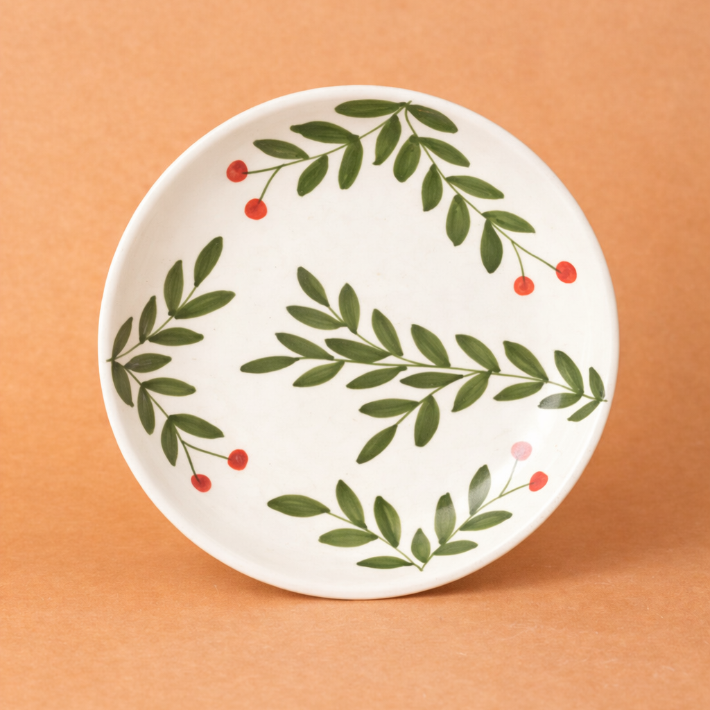 Olive Leaf Ceramic Plate Sets (7inches)