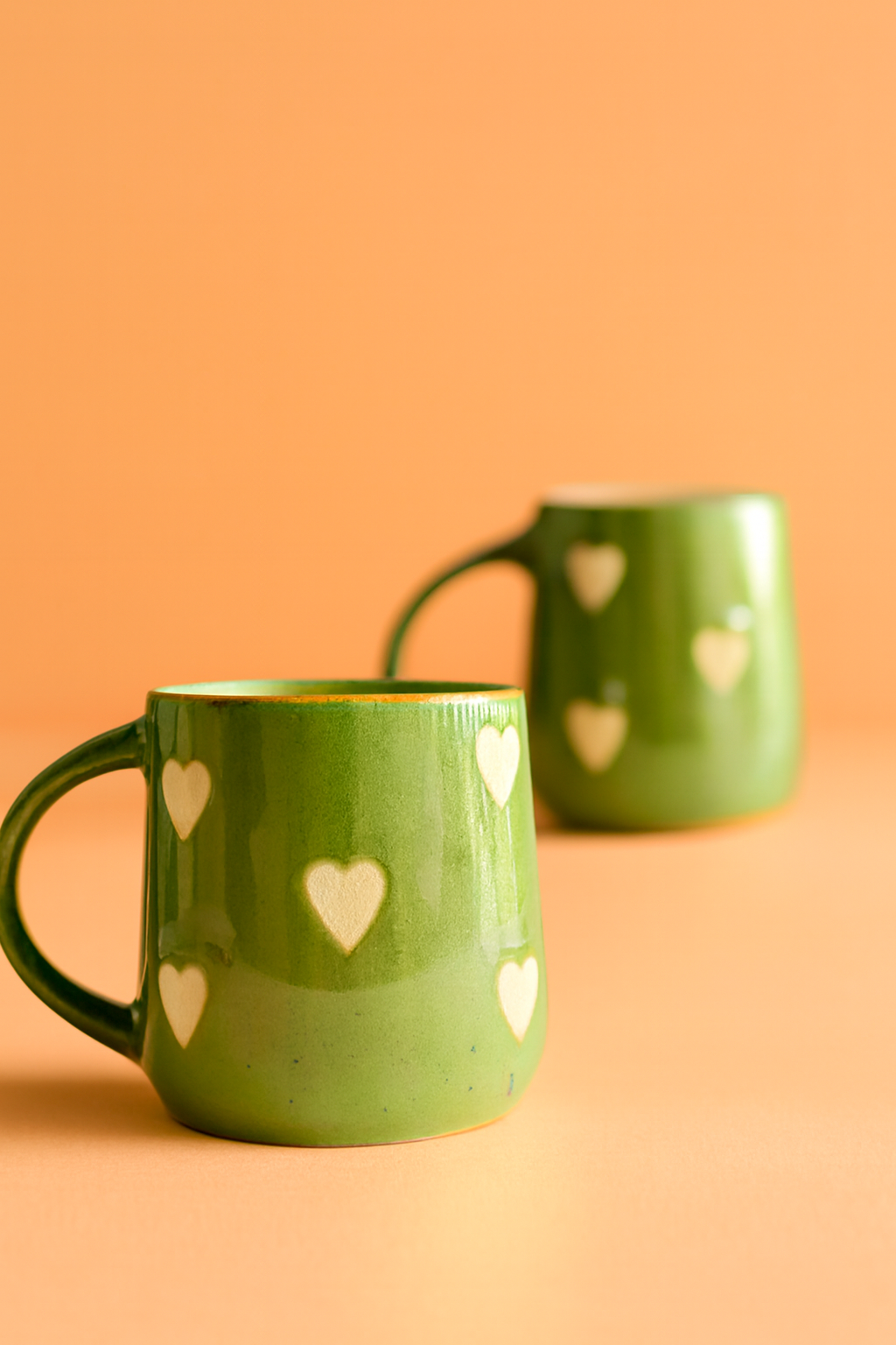 Green Heart Ceramic Mug