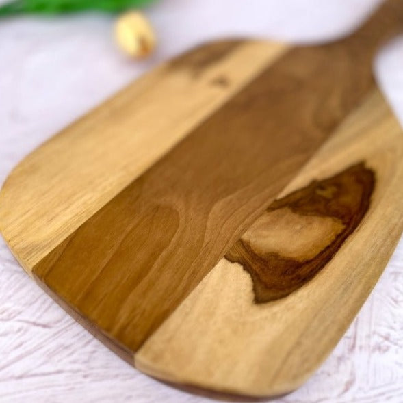 Teak Wood Chopping Board with Carving - Nurture India