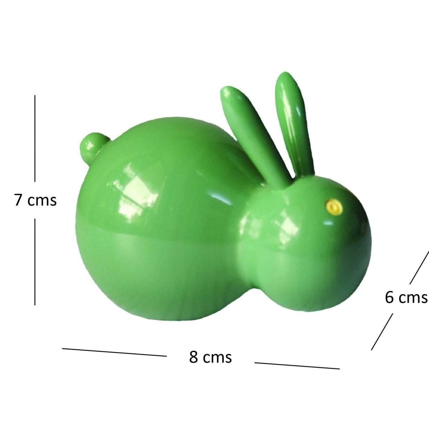 a large green balloon shaped like a rabbit