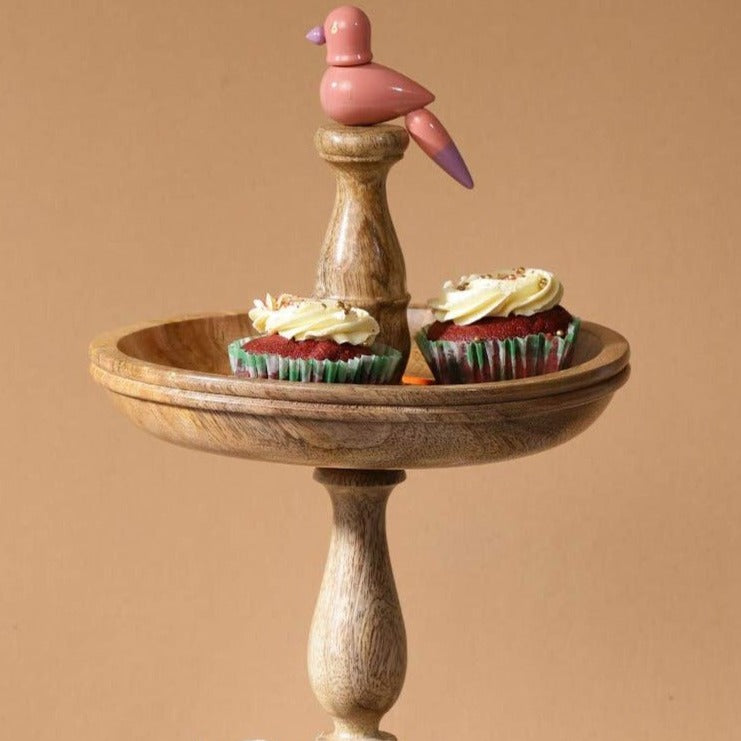 Two Tier Cake Stand With Butterfly - Nurture India
