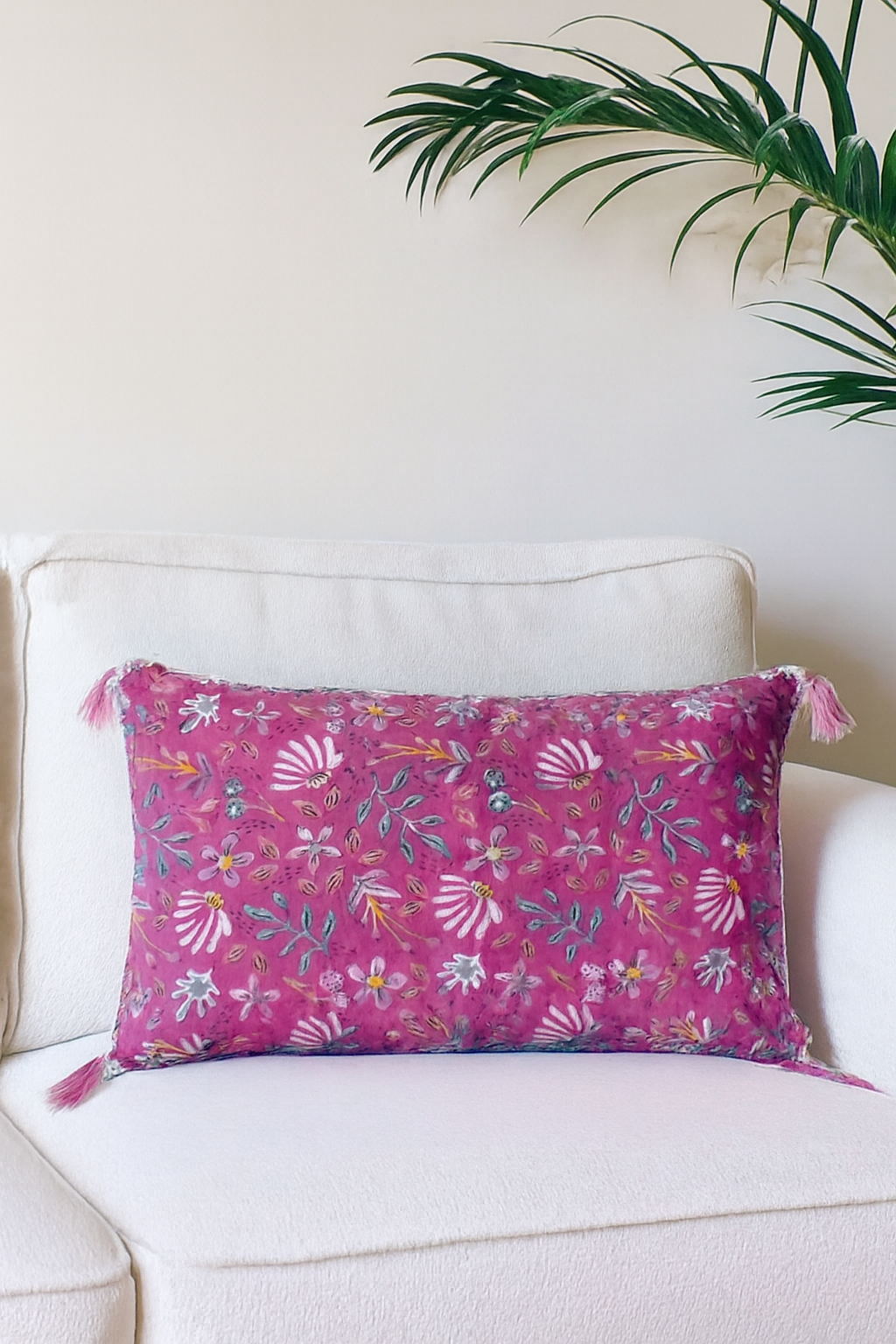 Purple Flower Trail Cushion Cover