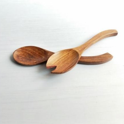 Wooden Abstract Salad Spoon - Nurture India