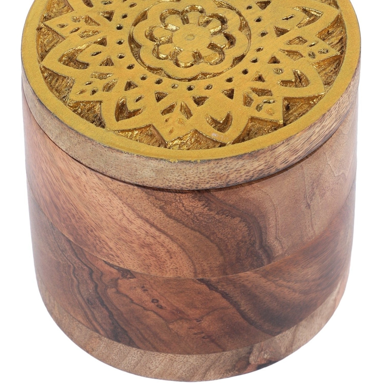 Wooden Block Hand Carved Storage Box - Small - Nurture India