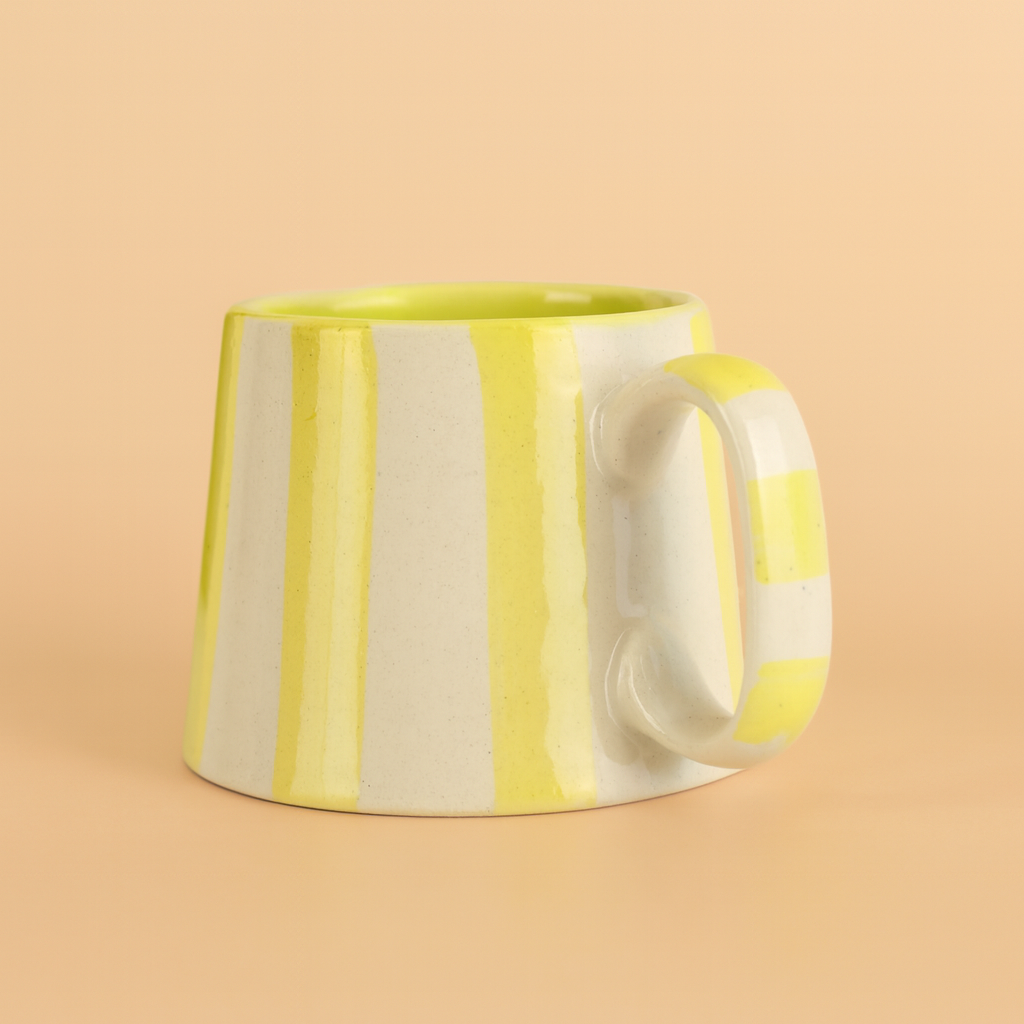 Yellow Stripe Ceramic (Combo Bowl and Cup )
