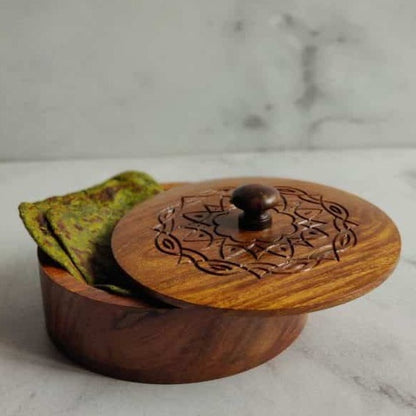 Wooden Engraved Roti Box